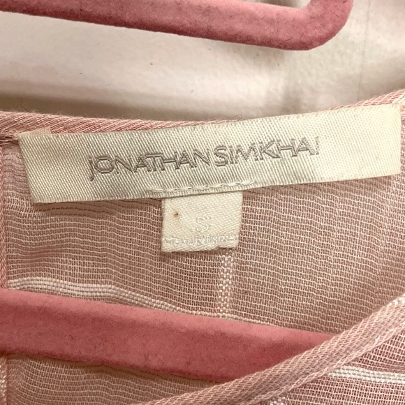 Jonathan Simkhai Voile Grid Top in Pink Embroidered Lace, Small - Picture 12 of 16